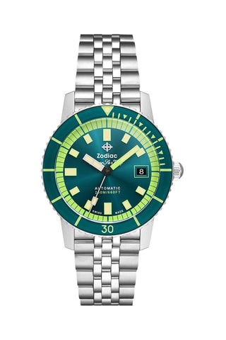 Montre automatique en acier - Argenté et vert