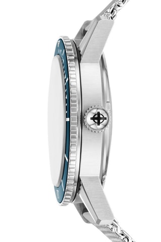 Montre automatique en acier - Argenté et bleu