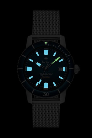 Montre automatique en acier - Argenté et bleu