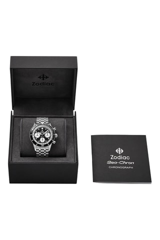 Montre automatique en acier - Chronographe - Argenté et noir