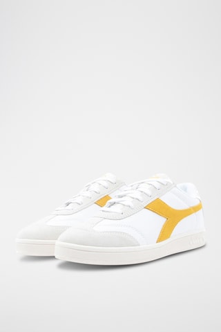 Sapatilhas em couro - Branco e amarelo