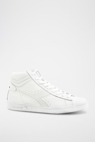 Sapatilhas subidas em couro - Branco