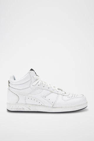 Sapatilhas subidas em couro - Branco