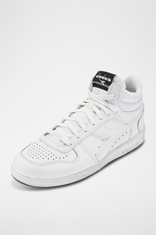 Sapatilhas subidas em couro - Branco