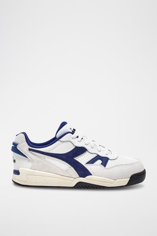 Sapatilhas em couro - Branco e azul