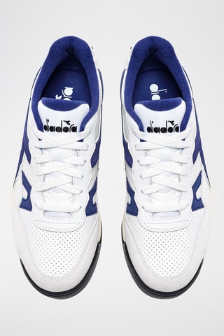 Sapatilhas em couro - Branco e azul