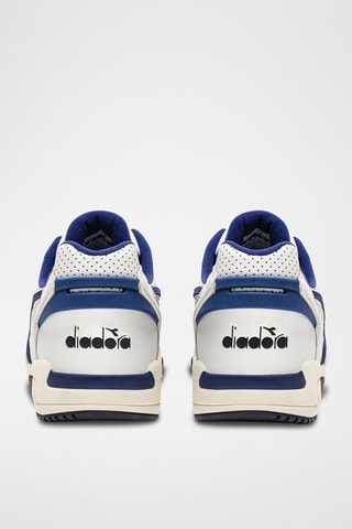 Sapatilhas em couro - Branco e azul