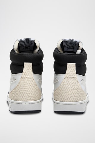 Sapatilhas subidas em couro - Branco e preto