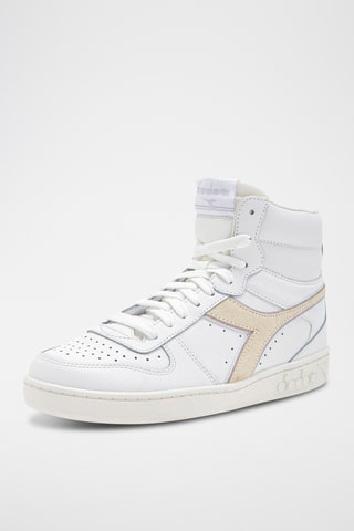 Sapatilhas subidas em couro - Branco