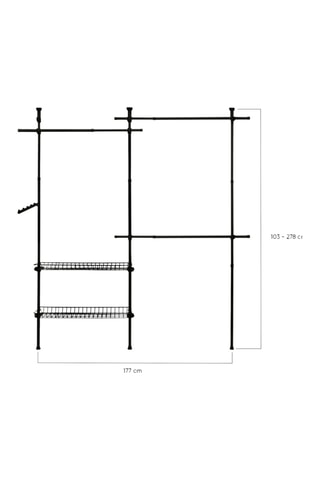 Roupeiro telescópico - 177 x 35 x 278 cm