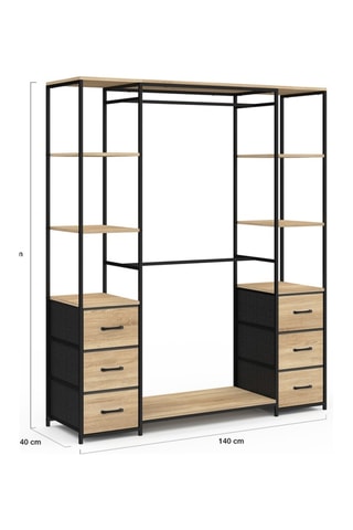 Closet com 6 prateleiras Iris - 167 x 140 x 40 cm