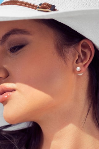 Orecchini double face - Argento e perle coltivate d’acqua dolce