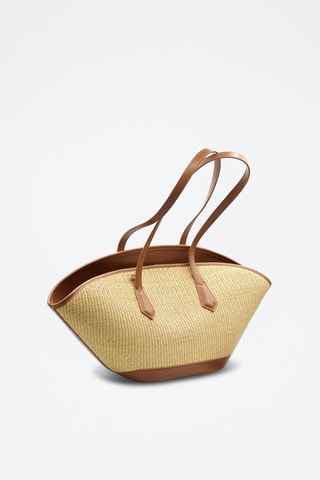 Shopping bag in pelle - Beige e marrone -  e 