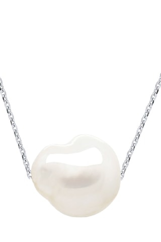 Collana - Oro bianco e perla coltivata d’acqua dolce