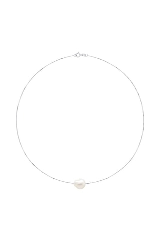 Collana - Oro bianco e perla coltivata d’acqua dolce