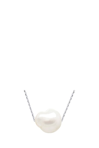 Collana - Oro bianco e perla coltivata d’acqua dolce