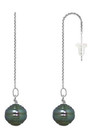 Orecchini - Oro bianco e perle coltivate di Tahiti