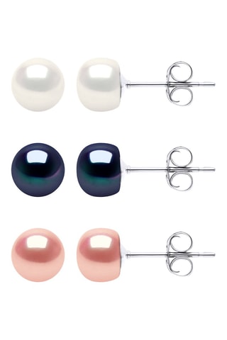 3 orecchini - Argento e perle coltivate d’acqua dolce