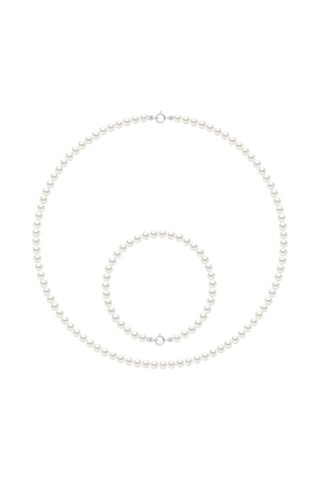 Parure - Oro bianco e perle coltivate d’acqua dolce