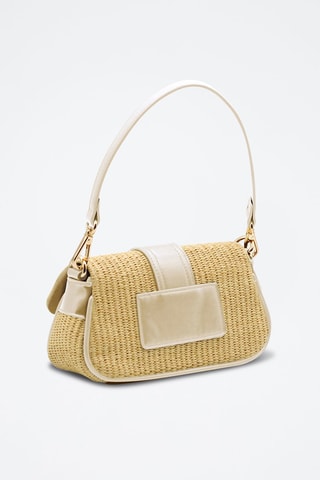 Borsa a spalla in pelle - Bianco -  e beige