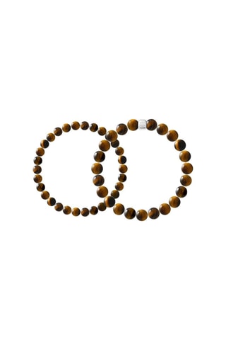 2 bracciali Argento e occhio di tigre