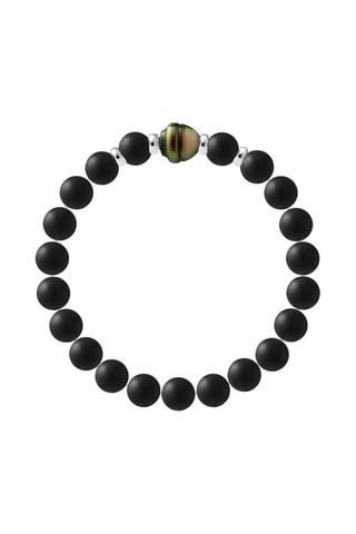 Bracciale - Argento, agate e perla coltivata di Tahiti