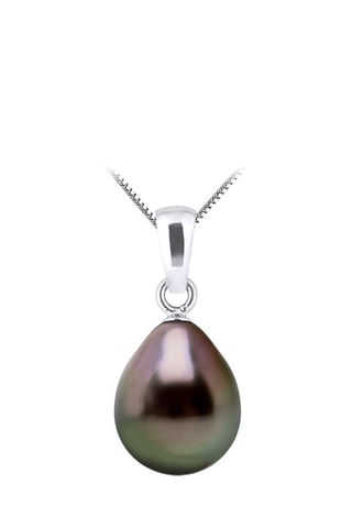 Ciondolo - Oro bianco e perla coltivata di Tahiti