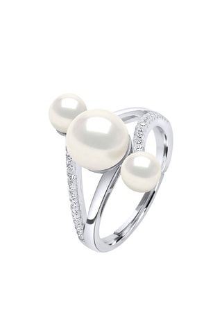 Anello - Argento, zirconi e perle coltivate d’acqua dolce
