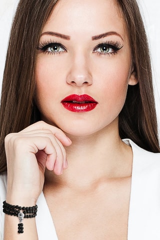 Bracciale tibetano Argento e pietra di lava