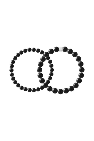 2 bracciali Argento e ossidiana