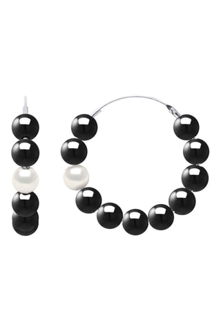 Orecchini a cerchio - Argento e perle coltivate d’acqua dolce