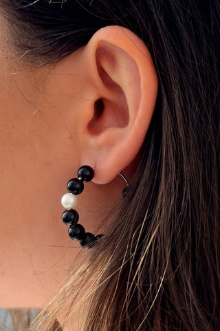 Orecchini a cerchio - Argento e perle coltivate d’acqua dolce