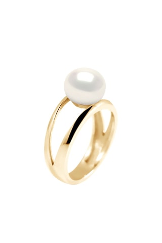 Anello - Oro giallo e perla coltivata d’acqua dolce