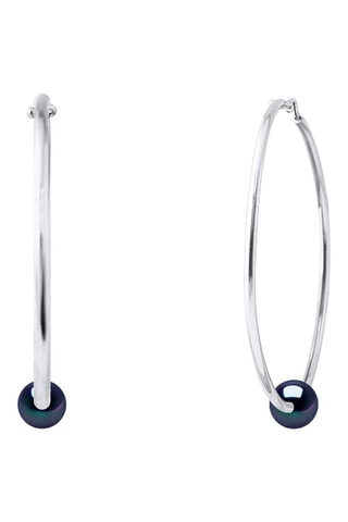 Orecchini a cerchio - Argento e perla coltivata d’acqua dolce