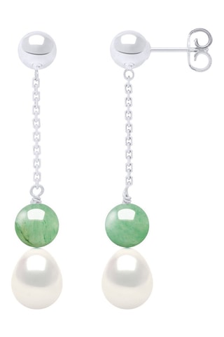 Orecchini - Argento, perle coltivate d’acqua dolce e avventurine