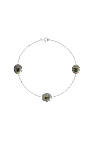 Bracciale - Oro bianco e perle coltivate di Tahiti