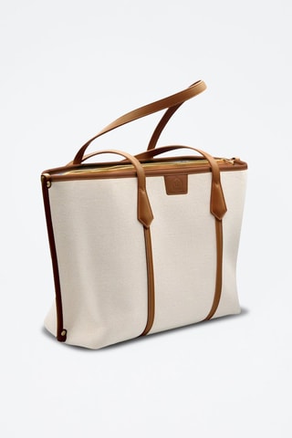 Shopping bag in pelle - Beige e marrone -  e 