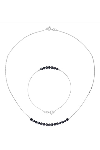 Parure - Oro bianco e perle coltivate d’acqua dolce