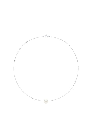Collana - Oro bianco e perla coltivata d’acqua dolce