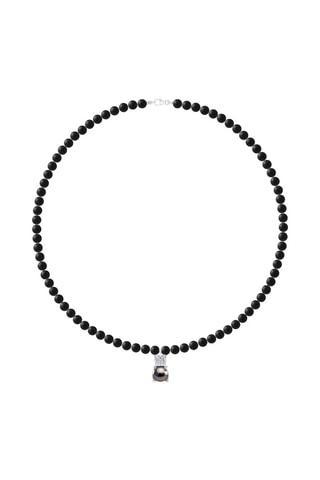 Collana - Agate, argento e perla coltivata di Tahiti