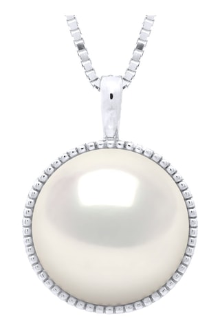 Ciondolo - Oro bianco e perla coltivata d’acqua dolce