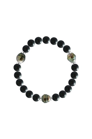 Bracciale - Argento, onice e perle coltivate di Tahiti