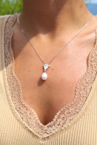 Collana - Argento, madreperla e perla coltivata d’acqua dolce