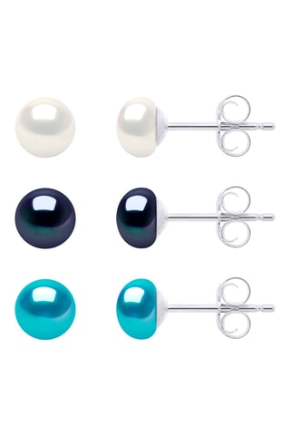 3 paia di orecchini - Argento e perle coltivate d’acqua dolce