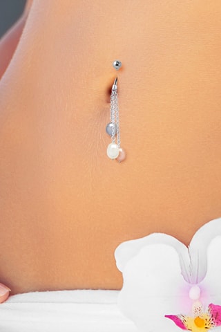 Piercing ombelico - Argento e perle coltivate d’acqua dolce