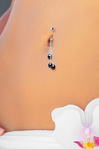Piercing ombelico - Argento e perle coltivate d’acqua dolce