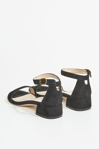 Sandales à talons Nudistjune en cuir de chèvre nubuck - Noir