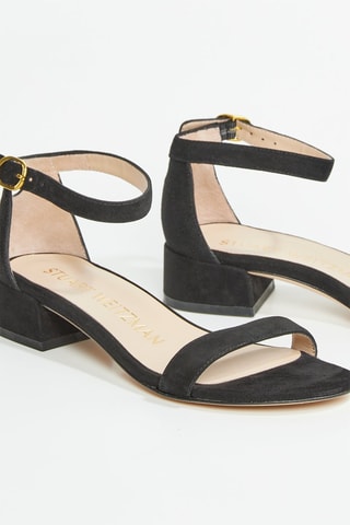 Sandales à talons Nudistjune en cuir de chèvre nubuck - Noir