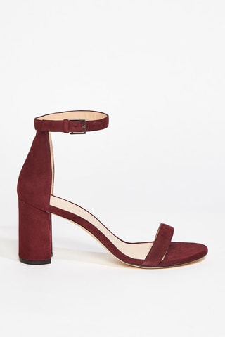 Sandales à talons en cuir de chèvre nubuck 75Lessnudist - Bordeaux