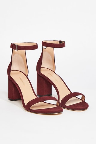 Sandales à talons en cuir de chèvre nubuck 75Lessnudist - Bordeaux